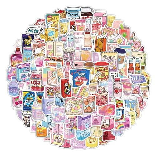 100pcs Cute Snack, Food, and Drink Stickers Set - Kawaii Small Stickers for Teens, Boys, Girls, and Adults thumbnail 2