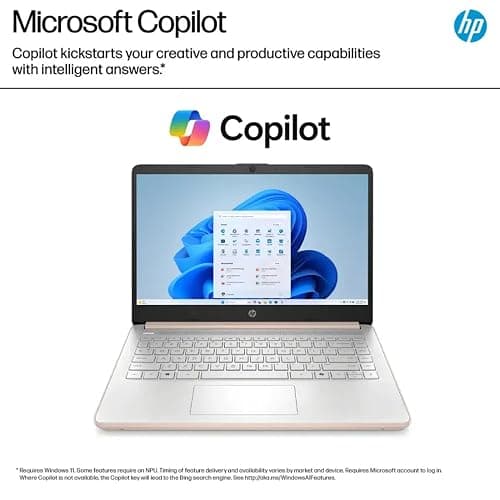 HP Rose Gold Ultrabook 14 Laptop with Office 365, Intel 4-Core CPU, 1.1TB Storage (1TB OneDrive and 128GB Emmc), 8GB RAM, Windows 11, No Mouse thumbnail 7