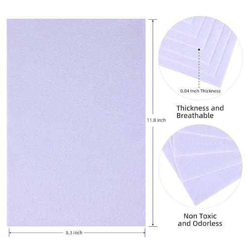 HaoFeiJH White Felt Sheets - 6PCS Soft Felt Squares (8x12 A4), 1.5mm Thick, Ideal for Sewing, Patchwork, Decoration, Embroidering, DIY Craft thumbnail 2