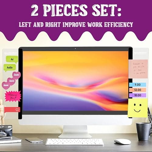 MDOZQ Office Desk Accessories 2pcs Computer Monitor Memo Board Message Board Supplies for Women Men Sticky Note Holder Home Desktop Decor thumbnail 2