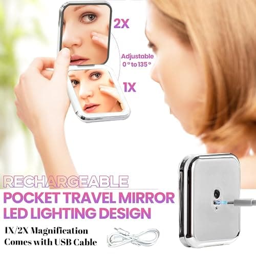 Qiveaory DIY Lash Extension Kit with 720pcs Lashes Clusters,1X/2X Magnification Compact Mirror with Light,Lash Bond and Seal,Eyelash Remover Tweezers Applicator Mascara Brush(10-18mm,30-60D Curl) thumbnail 3