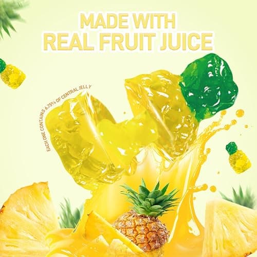 AMOS 4D Gummy Pineapple Burst Candy,Fruit-Shaped Gummies, Natural Flavor, 240g Individual Sharing Pack thumbnail 3