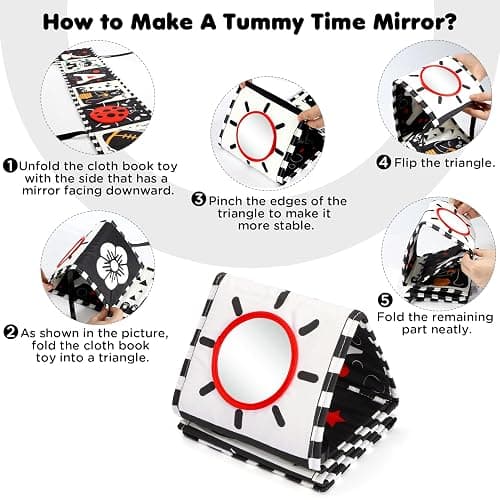 URMYWO Baby Toys 0-6 Months, Black and White Sensory Toys Brain Development, Tummy Time Toys, Soft Baby Book, Baby Essentials for Newborn 0-6-12 Months Montessori Toy Gifts thumbnail 3