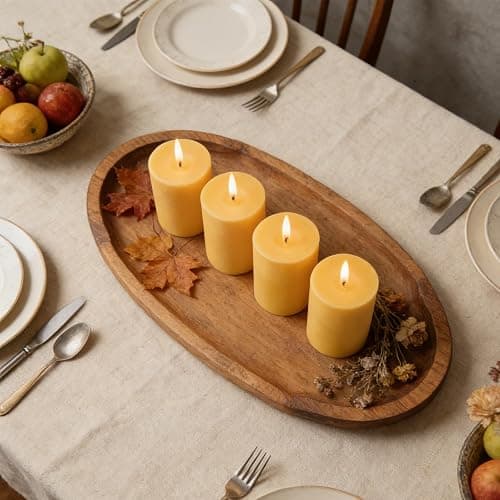 MOSROAD Beeswax Pillar Candles 4 Pack, Unscented Bee Wax for Home | Assorted Size Set, Non Toxic Pure Beeswax Candle for Table, Smokeless and Long Clean Burning for Emergency, Prayer thumbnail 4