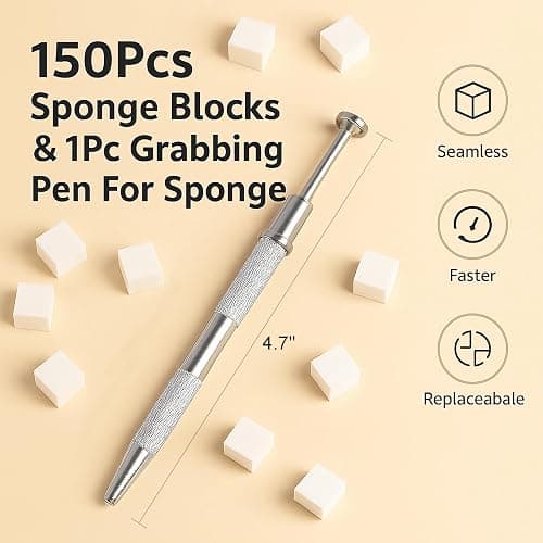 150PCS Nail Sponges for Ombre Nail Art with 1 Grab Pen – Gradient Nail Art Tool Set with Storage Case – DIY Nail Design Accessories for Salon & Home Use thumbnail 2