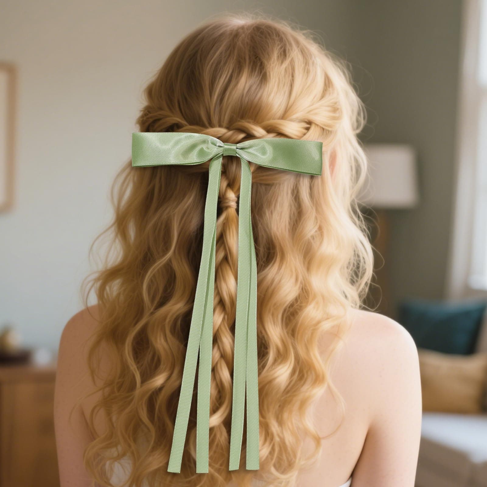 Silky Satin Long Bow Hair Clips, 8pcs Hair Barrettes for Women Girls, 8 Colors Long Tail Bow Hair Ribbon Claws, Elegant Hair Accessories for Teens and Adults thumbnail 7