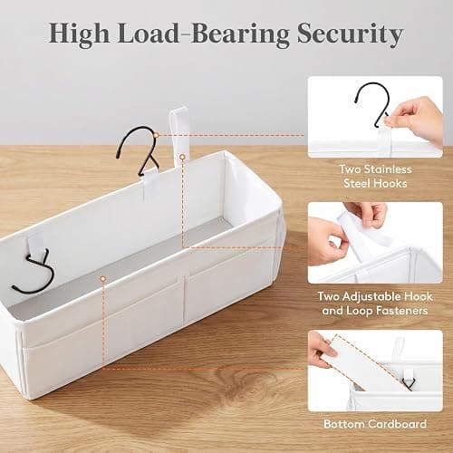 Lifewit Bedside Caddy in Bunk Hospital for Mobile Keys Glasses Magazine, 13.0 x 3.9 x 7.9 in, White thumbnail 4