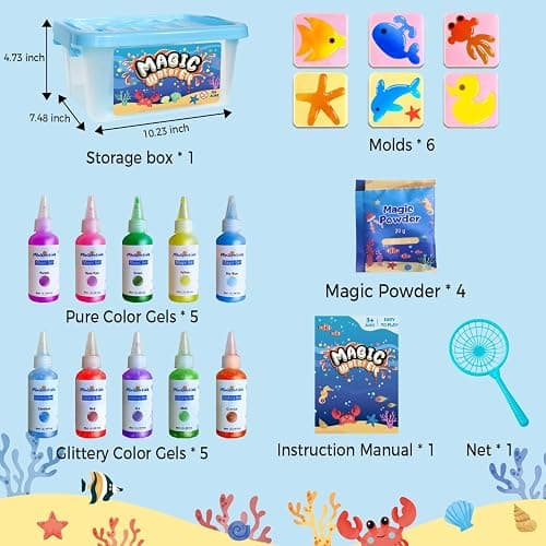 Magic Water Elf Toy Kit - Aqua Art Water Fairy Gel Kit for Kids - 10 Colors Magic Gel Water Pets - DIY Squishy Maker Set - Make Your Own Squishies Toy Crafts Party Favor for Boys & Girls Ages 6-12 thumbnail 8