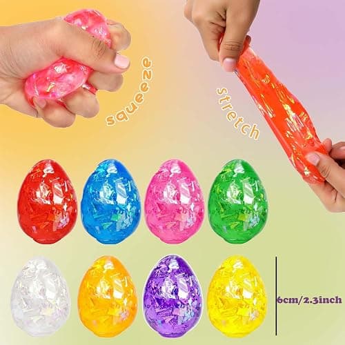 BEIGUO 8pcs Easter Egg Stress Balls,Squishy Stress Relief Toys for Easter Basket Stuffers, Easter Egg Fillers,Party Favors thumbnail 3