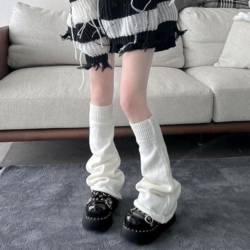 American Trends Leg Warmers Y2k Kawaii Black White Cute Leg Warmers Y2k Goth accessories for Women Girls 80s Party Sports thumbnail 6