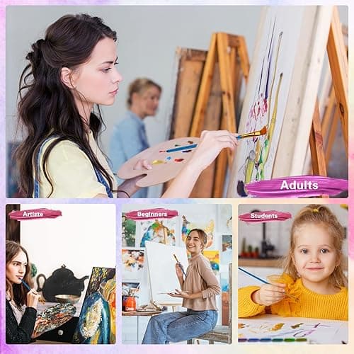 Paint Brushes Set for Acrylic Painting, 20 Pcs Oil Watercolor Acrylic Paint Brush, Artist Paintbrushes for Body Face Rock Canvas, Kids Adult Drawing Arts Crafts Supplies, Blue thumbnail 6