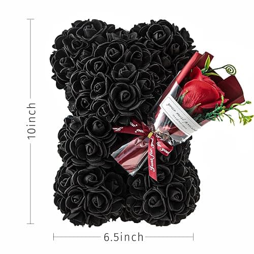 hodipea Rose Bear Gifts for Women-Best Gift for Valentine's Day,Mother's Day,Christmas,Birthday,Handmade Artificial Rose Teddy Bear Gifts for Girlfriend,Mom, and Daughters,Surprise Clear Gift Box thumbnail 3