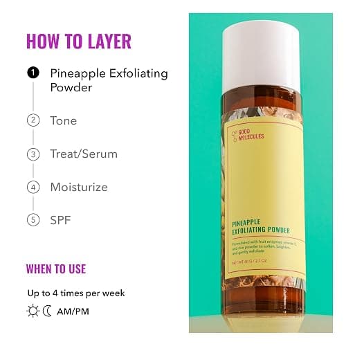 Good Molecules Pineapple Exfoliating Powder - Exfoliating Face Scrub with Natural Enzymes, Gentle Alcohol-Free Facial Cleanser, Skin Care for Face thumbnail 5