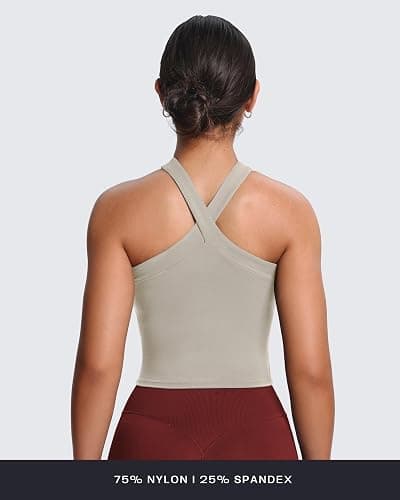 Aoxjox Women's Workout Cross-Neck Sport Bras Fitness Elanor Bra Yoga Crop Tank thumbnail 3