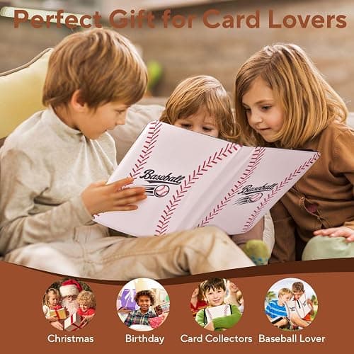 ULLTOON Baseball Card Binder 9 Pocket, 1080 Pockets Trading Card Binder with Zipper, Portable Collector Card Album Storage Organizer for Sports Cards, Game Cards, Gifts for Kids thumbnail 7