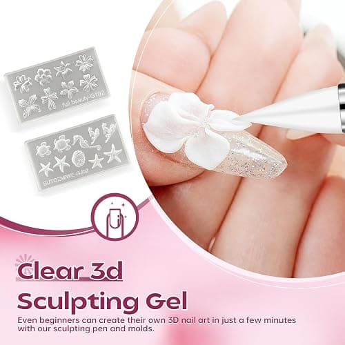 Solid Builder Gel for Nails 15g Clear Non-Sticky Molding Sculpting Gel | UV LED Soak Off 3D Nail Art Carving Building with Sculpture Pen Nail Art Tools Set thumbnail 4
