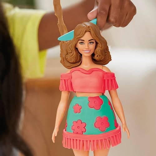 Play-Doh Barbie Florals and Fringe Set, Make Doll Clothes with Modeling Compound & 9 Fashion Accessories, Arts & Crafts for Girls & Boys 5+ thumbnail 9