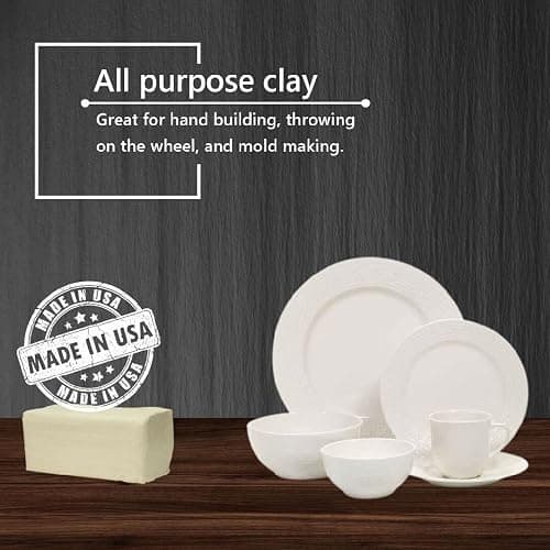 Old Potters Mid High Fire White Stoneware Clay for Pottery | Cone 5-10 | Ideal for Wheel Throwing, Hand Building, Sculpting | Great for All Skill Levels | Greenware Clay, 10 lbs. thumbnail 7