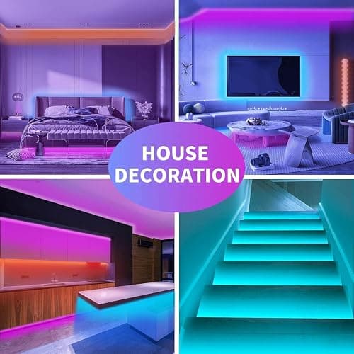 KSIPZE Led Lights for Bedroom 50ft Led Strip Lights with Remote RGB Color Changing Music Sync Smart App Control for Room Bedroom Lighting Flexible Home Décor thumbnail 6