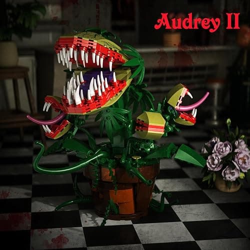Piranha Plant Audrey II 2 Building Blocks Set, Toys Kit Horrors Flower Shop Decoration Gift for Tv Film Fans Families Friends 12+ On Halloween Birthday Christmas thumbnail 2