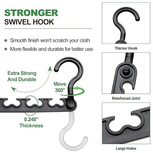 8-Pack-Closet-Organizers-and-Storage,Sturdy Organization-and-Storage-Hangers-Space-Saving for Wardrobe,Dorm-Room-Essentials for College Students Girls Smart Clothes Hanger thumbnail 4