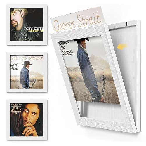 Emfogo Record Frame, 3-Pack Album Frames for Records Display, Vinyl Frame for 12x12 Inch LP Vinyl Record Cover Display (3 Pack/White) - Image 1