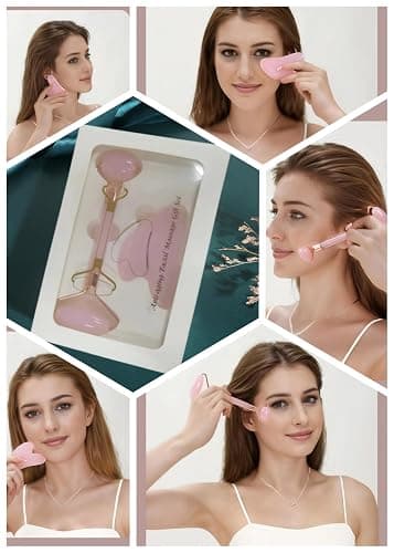 Bolithui Jade Roller Massage Stick & Gua Sha Set - 100% Natural Stone Facial Massage Tools for Lymphatic Drainage, Anti-Puffiness & Glowing Skin, Spa-Quality Skincare, Gift-Ready Packaging thumbnail 2