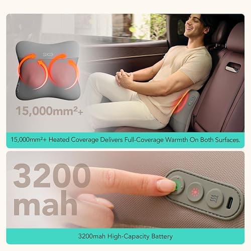 SKG Cordless Back Massager for Pain Relief Deep Tissue 4D Back and Neck Massager with Dual Sided Heat Christmas Gifts for Men and Women Dad Mom Grandpa thumbnail 7
