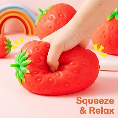 Giant Strawberry Squishy Big Strawberry Squishies Fruit Stress Ball Toys Large Slow Rise Squeeze Huge Rebound Cute Rising Strawberries Model Simulation Fidget Toys Party Favor (Small 3.15in 1pcs) thumbnail 4