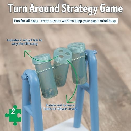 TRIXIE Turn Around - Mad Scientist Dog Activity Interactive Toy, Level 2 Food Puzzle Game, Brain Teasing Treat Dispenser, IQ and Mental Development Toy for Smart Dogs, Enrichment Toy for Boredom Busting thumbnail 4