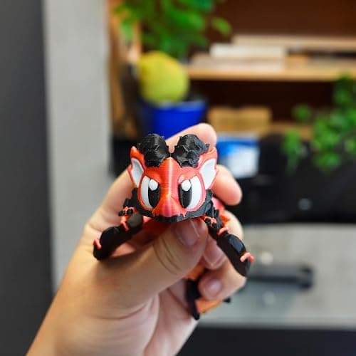 Articulated Dragon with Fantasy Egg – 3D Printed Mythical Creature Gift, Posable Jointed Companion, Collectible Detailed Shelf or Desk Decoration - For Adults (Firescale Lava Dragon + Egg) thumbnail 2
