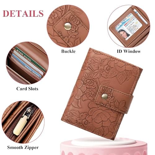 SENDEFN Wallets for Women Trifold Ladies Wallet Credit Card Holder Coin Pocket with ID Window thumbnail 5