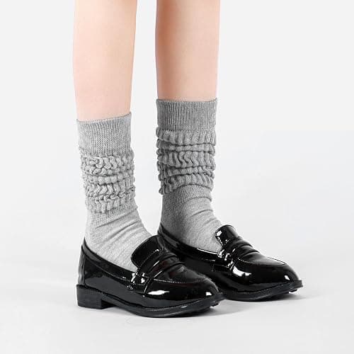 todaysunny Slouch Socks for Woman 3 Pack Scrunch Socks Soft High Boot Socks Warm Thick Knit Woman Long Socks thumbnail 6