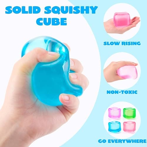 JOYIN 4 Pack Clear Stress Cube, 2'' High Density Cube Toy, Slow Rising Sensory Squishy Toys for Adults, Birthday Gifts, Party Favors, Classroom Prizes thumbnail 5