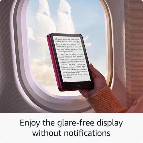 All-new Amazon Kindle Paperwhite (16 GB) – Our fastest Kindle ever, with new 7" glare-free display, and weeks of battery life – Raspberry + 3 Months Free Kindle Unlimited (with auto-renewal) - Raspberry - With 3 months free Kindle Unlimited - Ad-supported thumbnail 5