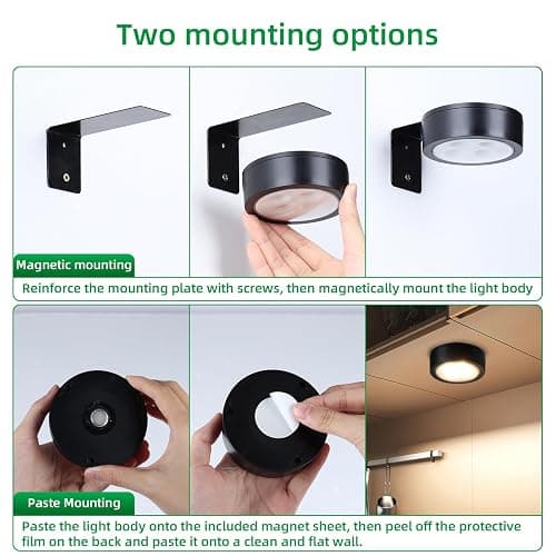 4 Pack Wireless Picture Lights for Wall,Rechargeable Picture Light Battery Operated with Remote,Dimmable Painting Light for Art Display,RGB Battery Wall Lights for Dartboard Photo Frame Gallery.Black thumbnail 5