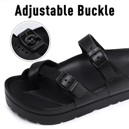 Goosecret Women's Platform Sandals with Arch Support Comfortable Foam Slides Summer Beach Sandals with Adjustable Buckle thumbnail 6