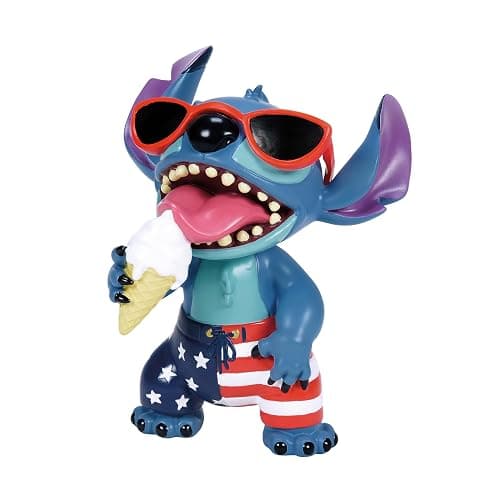 Enesco Disney Showcase Lilo and Stitch Patriotic Summer Stars and Stripes Figurine, 5 Inch, Multicolor - Image 1