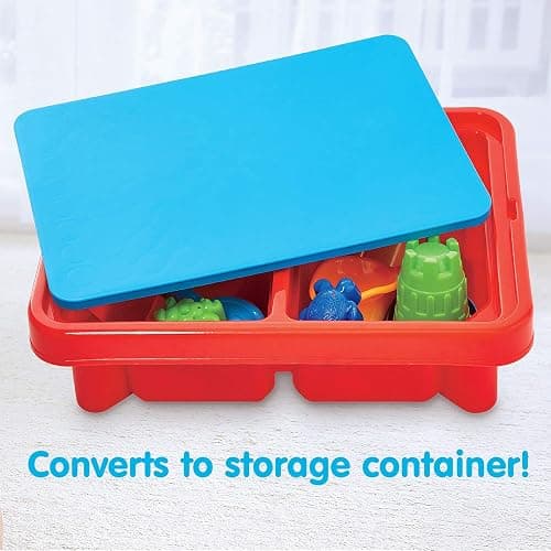 Toddler Sensory Kids Table with Lid | Sensory Bin | Kidoozie | Mega Block Compatible Lid | Indoor Outdoor Use , Red, G02521 17 x 12.5 x 11 inches thumbnail 4