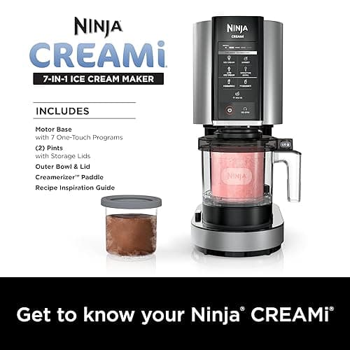 Ninja NC301 CREAMi Ice Cream Maker, for Gelato, Mix-ins, Milkshakes, Sorbet, Smoothie Bowls & More, 7 One-Touch Programs, with (2) Pint Containers & Lids, Compact Size, Perfect for Kids, Silver thumbnail 14