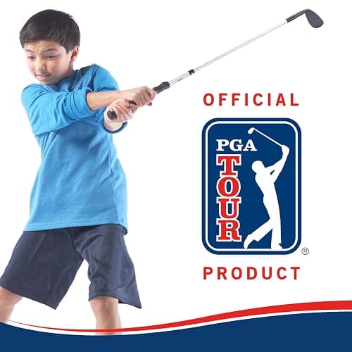 Franklin Sports PGA TOUR Kids' Plastic Golf Clubs Set - Youth Toy Plastic Clubs + Bag - Kids' Plastic Golf Set with Bag + Balls - Adjustable Length for Boys + Girls - Red + Blue thumbnail 7