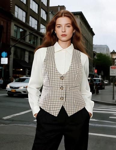 GRACE KARIN Women's Suit Vest Top, Dressy Casual Sleeveless Button Wasitcoat, Fromal Steampunk Blazer For Work Office thumbnail 3