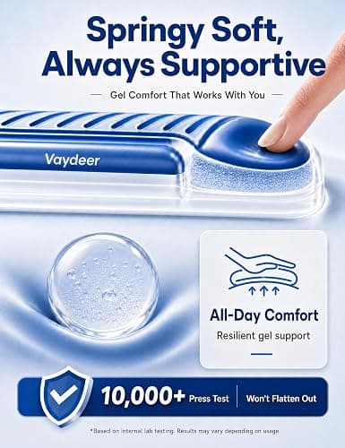 Vaydeer Ergonomic Gel Keyboard Wrist Rest and Mouse Pad with Wrist Rest Set | Cooling Gel Wrist Support for Comfortable Typing, Gaming and Remote Work with Non-slip Base for Stable Desk Use, Blue thumbnail 6