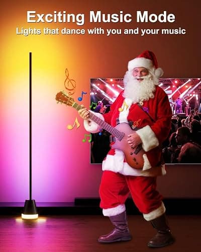 Keepsmile Smart RGB LED Corner Floor Lamp,172 LEDs Bright Standing Lamps for Living Room with APP and Remote,Modern Floor Lamp with Music Sync and 16 Million Colors, Ambient Lighting for Bedroom - Black thumbnail 4