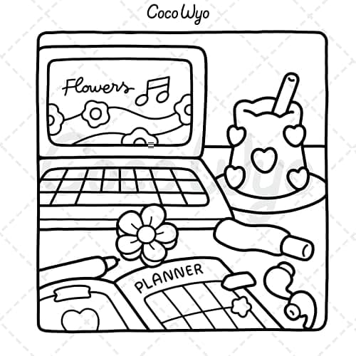 Self-Care: Relaxing Coloring Book for Girls and Adults with Cute and Easy Illustrations thumbnail 10