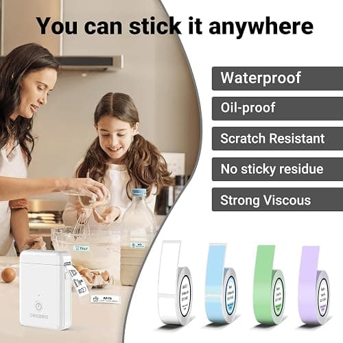 ORGBRO Label Maker Machine with Tape, X1 Portable Bluetooth Mini Label Printer, Support Pre-Cut & Continuous Label, Wireless Small Label Makers with Versatile App for School Home Office Organization thumbnail 7