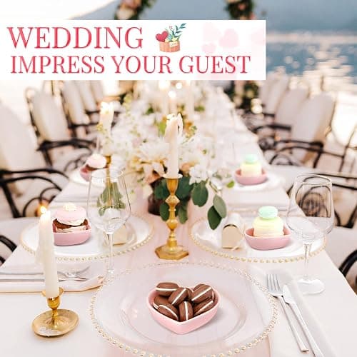 Zopeal 12 Pcs Heart Shaped Bowls Ceramic Dishes Heart Plates Multipurpose Salad Appetizer Plate Cooking Gift for Candy Sauce Sushi Dipping Serving Wedding Anniversary (Pink) thumbnail 5