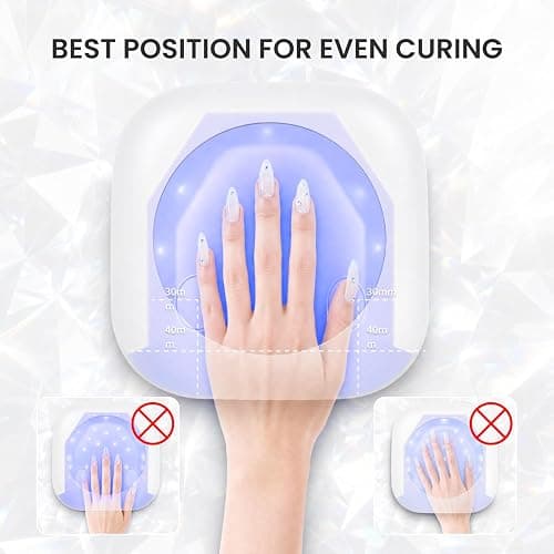 Lavinda 54W UV Nail Lamp Cordless, UV Light for Gel Nails Black Rhinestone | Professional Fast Curing Lamp Nail Dryer, Rechargeable UV LED Nail Lamp Nail Light with 4 Timers and LCD Display thumbnail 8