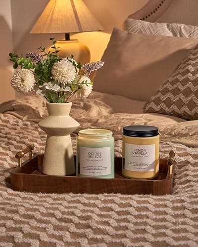 M&SENSE Duftkerzen Meeresbrise,550g 110 Stunden Brenndauer DuftKerze im Glas 2 Docht mit Deckel, Ananas & Mango natürliche Sojakerzen für Zuhause, Aromatherapie Geschenkkerze für Frauen/Männer thumbnail 5