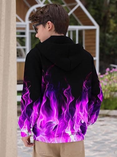 RAISEVERN Kids Hooded Sweatshirt 3D Pullover Hoodie for Girls Boys with Pocket for 6-16 Years thumbnail 6